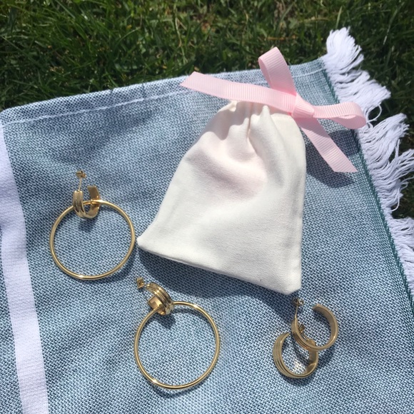 Brandi 18K Gold Plated Small Tri Hoop Earrings - Picture 10 of 11